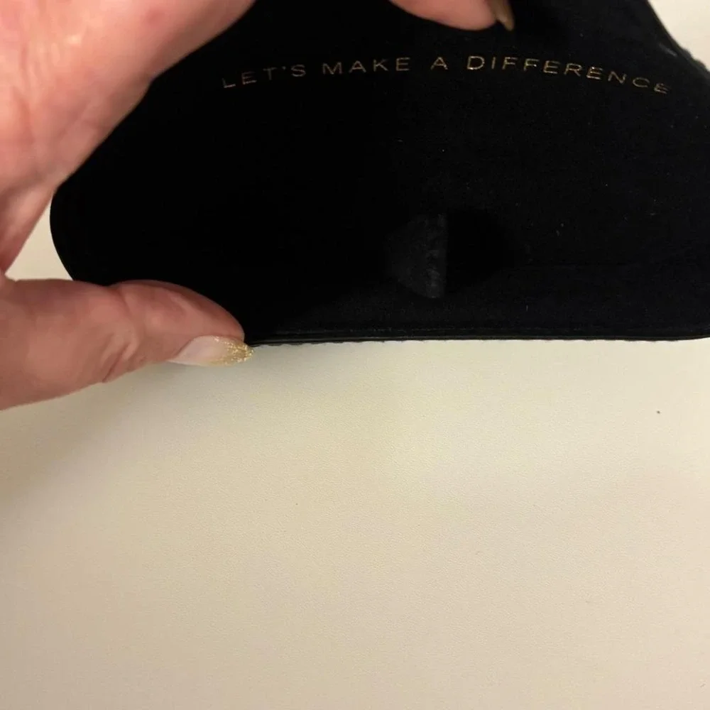 DIFF Black Faux Leather Sunglasses‎ Case Foldable Snap Closure